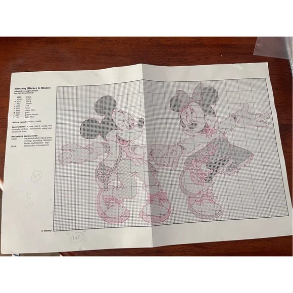 Vintage: Mickey Unlimited • “Jitterbug” (Minnie & Mickey) Cross Stitch Kit - Picture 6 of 7